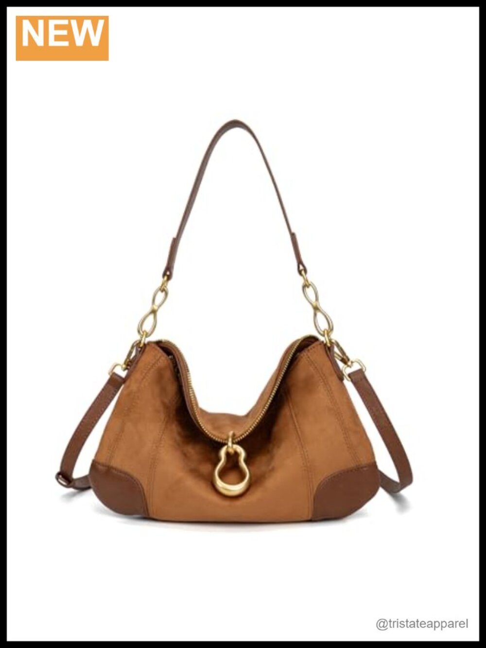 Small Hobo Shoulder Bag PU Leather Faux Suede Lined Satchel Purse Women